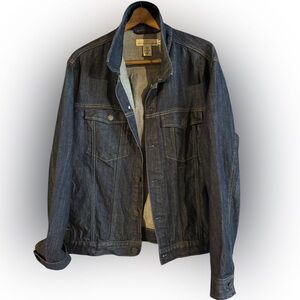 H&M Label of Graded Goods Jacket Mens Large Dark Blue Jean Denim Coat LOGG